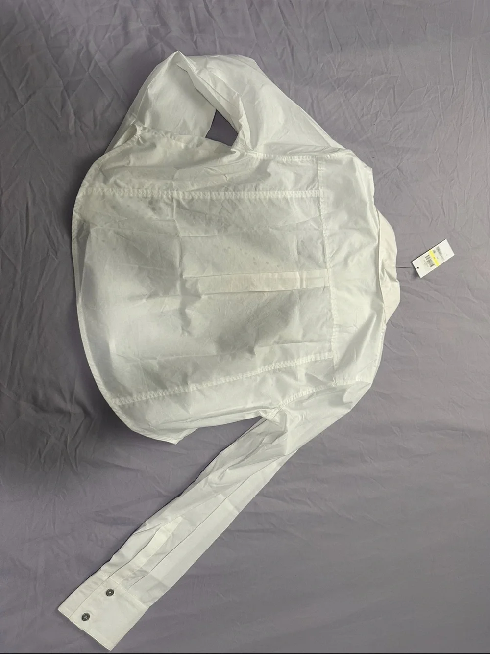 NWT White Poplin Silver Studded Button Down Long Sleeve Shirt Embellished